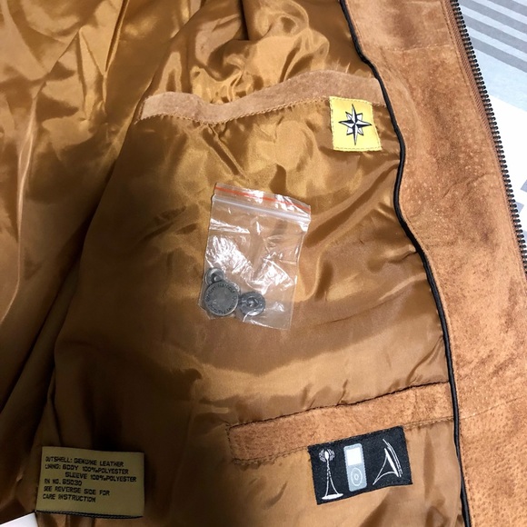 SOLD!! Boston Harbour Outdoorwear L suede camel colored zip coat! pockets lined - Picture 11 of 13